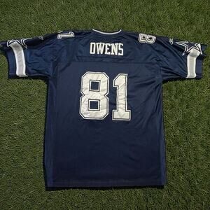Vintage Terrell Owens #81 NFL Dallas Cowboys Away Blue Jersey Men’s Size 54